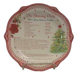 Pioneer Woman Holiday Sharing Plate 12" Cheerful Rose Molasses Cookies Recipe